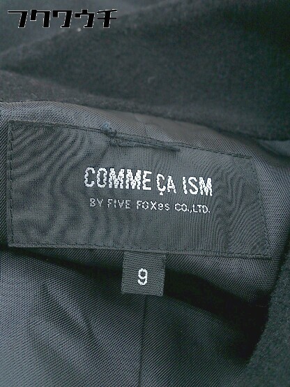 ■ ◎ COMME CA ISM コムサイズム 長袖 コート サイズ9 ブラック レディース_画像4
