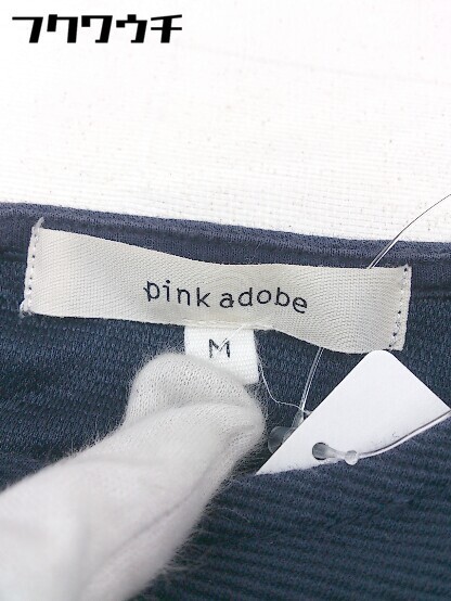 ◇ pink adobe ピンクアドベ 長袖 膝丈 ワンピース サイズM ネイビー レディース_画像4