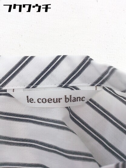 ◇ ◎ le.coeur blanc バックリボン ストライプ 七分袖 シャツ ブラウス サイズ 38 ホワイト ブラック レディース_画像5