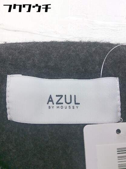 ■ AZUL BY MOUSSY アズール バイマウジー 長袖 ノーカラーコート サイズ M ダークグレー レディース_画像4