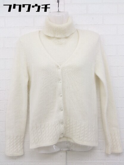 * ROPE\' Rope wool knitted Anne gola. cardigan sweater ensemble size M ivory lady's 