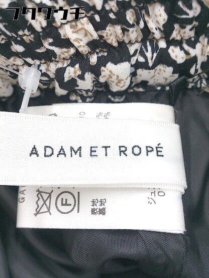 ◇ ADAM ET ROPE アダムエロペ 総柄 ロング プリーツ スカート サイズF ブラック系 レディースの画像5