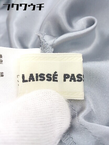 ◇ LAISSE PASSE レッセパッセ 刺繍 サイドジップ ロング フレア スカート サイズ38 ブルー レディース_画像5
