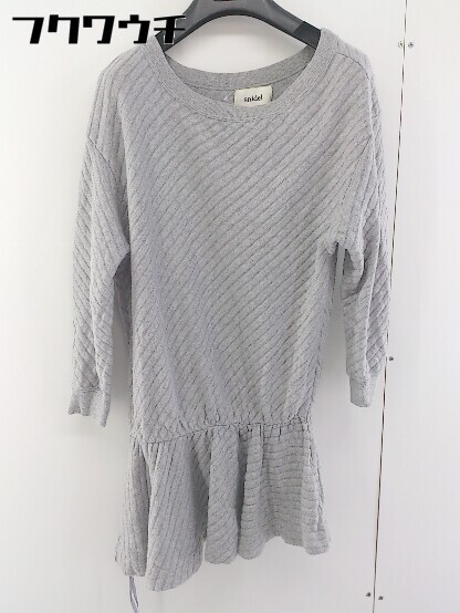 * snidel Snidel waist rubber long sleeve Mini tunic One-piece size F gray lady's 