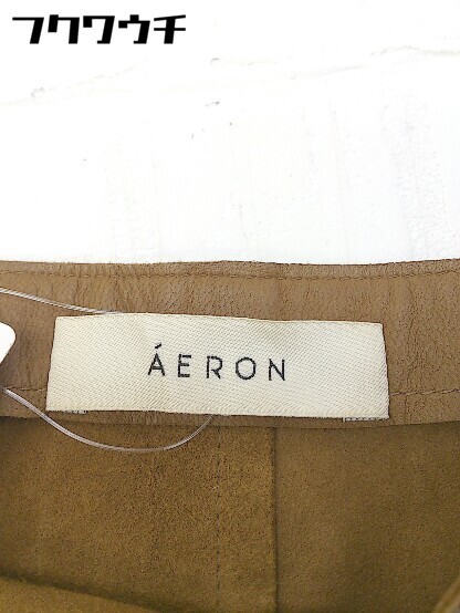 ◇ AERON URBAN RESEARCH ROSSO 羊革 シープスキン ノースリーブ ミニ ワンピース サイズ4 キャメル レディースの画像4