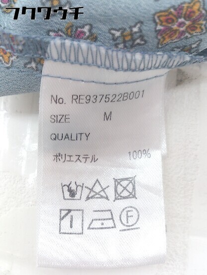 ◇ RETROGIRL レトロガール 総柄 七分袖 ロング シャツ ワンピース サイズM ブルー レディース_画像5