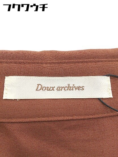 ◇ ●新品● ◎ Doux archives タグ付 定価 1.1万円 長袖 ロング シャツ ワンピース サイズF ブラウン レディースの画像4
