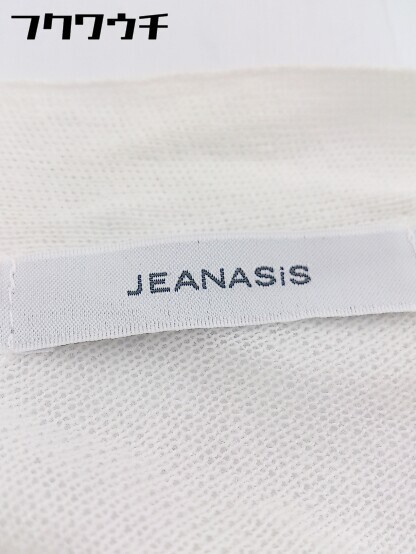 ◇ JEANASIS ジーナシス リネン混 長袖 ロング ニット カーディガン サイズF ホワイト系 レディース_画像4