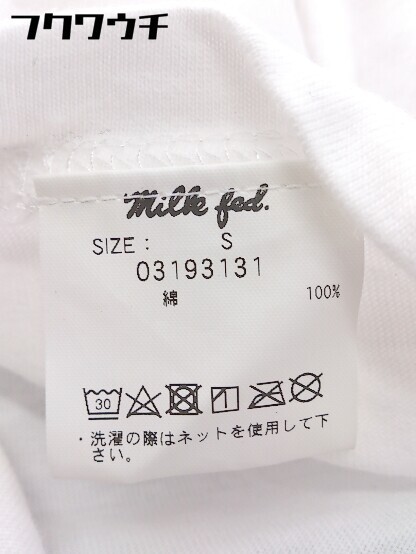 ◇ MILKFED. ミルクフェド ロゴ プリント 長袖 Tシャツ カットソー サイズS ホワイト レディース_画像7