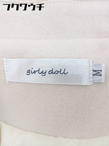 ■ ◎ Girly Doll ガーリードール ウエストリボン付き 長袖 コート サイズM ベージュ系 レディース_画像4