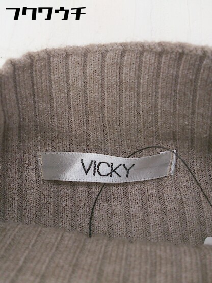 ◇　◎ VICKY ビッキー タグ付き　ハイネック 長袖 ニット セーター サイズ2 ベージュ系 レディース_画像4