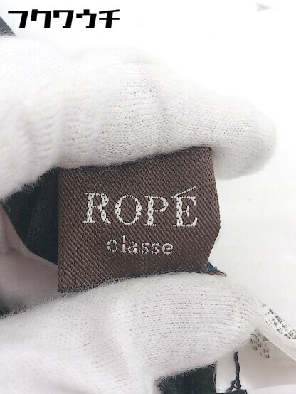 ◇ ROPE' classe ロペ クラッセ 総柄 ノースリーブ 膝丈 ワンピース サイズ7 ブラック ベージュ系 レディース_画像4