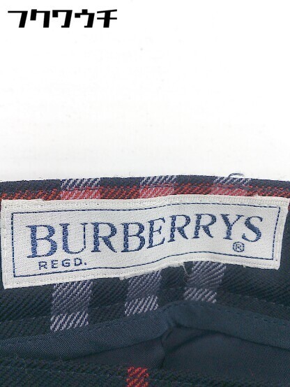 ◇ BURBERRYS バーバリーズ チェック 膝丈 プリーツ スカート ネイビー レディース_画像4