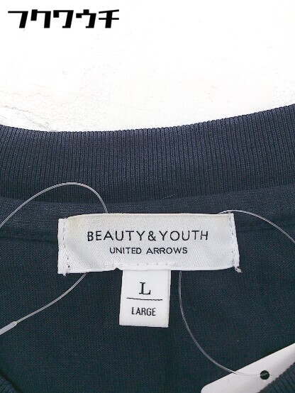 ◇ BEAUTY & YOUTH ビューティアンドユース UNITED ARROWS 半袖 Tシャツ カットソー サイズL ネイビー レディース_画像4