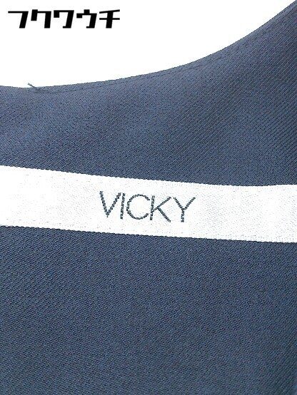 * * VICKY Vicky back Zip no sleeve knees under height One-piece size 2 navy lady's 