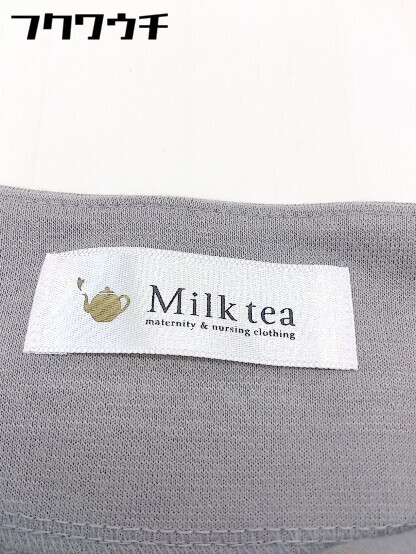 ◇ Milk tea ミルクティー 切り替え 七分袖 膝丈 ワンピース グレー系 レディース_画像4
