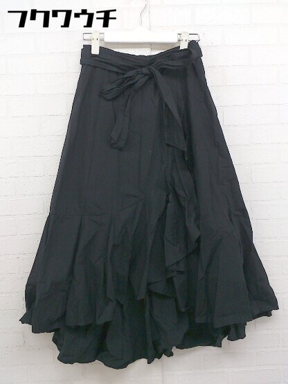 * * FRAY I.Df Ray I ti- side Zip waist rubber knees under height flair skirt size 0 black lady's 