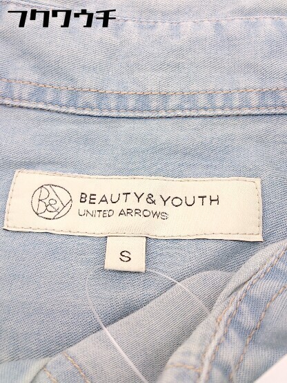 ◇ BEAUTY & YOUTH ビューティアンドユース UNITED ARROWS 長袖 ワークシャツ サイズS ライトブルー レディース_画像4