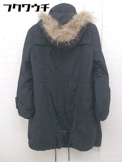 ■ ATSURO TAYAMA ジップアップ　チャイニーズラクーンファー 長袖 中綿 コート サイズ36 ブラック レディース_画像3