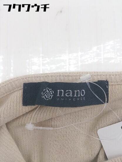 ◇ nano universe ナノユニバース 切り替え 半袖 ロング ワンピース サイズF ベージュ系 レディース_画像4