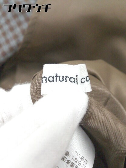 ◇ ◎ natural couture ウエストベルト付き チェック 長袖 ロング ワンピース サイズF ダークグレー系 ブラウン レディース_画像5