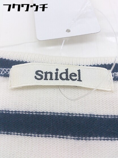 * snidel Snidel border knitted 7 minute sleeve Mini One-piece size F eggshell white navy lady's 