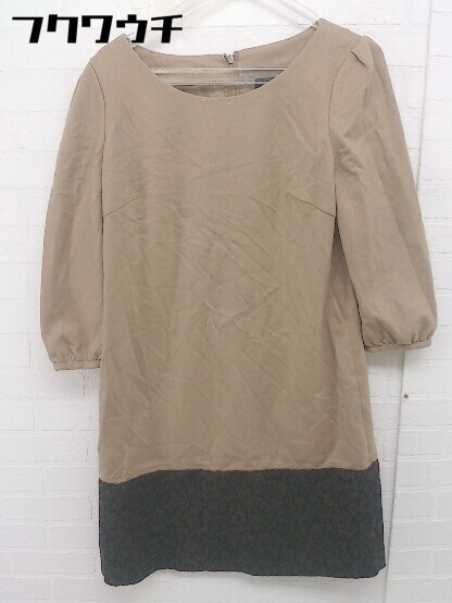 * UNTITLED Untitled switch lame 7 minute sleeve Mini One-piece size 2 Camel lady's 