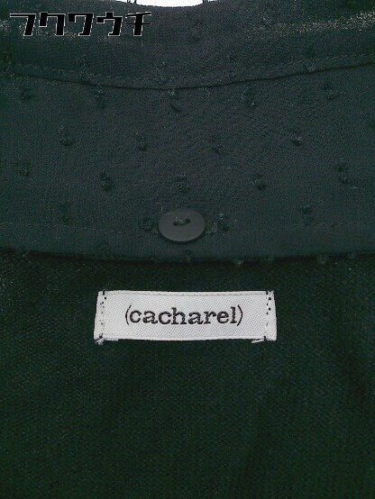 ◇ CACHAREL キャシャレル シルク混 ニット レイヤード 半袖 セーター サイズ1 ブラック レディース_画像4