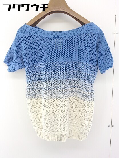 * STUNNING LURE Stunning Lure cotton gradation short sleeves knitted sweater size F blue group white lady's 