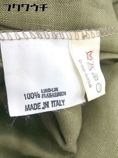 ◇ ◎ Cico tricot タグ付き定価1.2万円 イタリア製 五分袖 コート ワンピース サイズ 42 カーキ レディースの画像7
