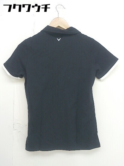 ◇ CALLAWAY キャロウェイ ロゴ 刺繍 半袖 ポロシャツ サイズM ブラック ホワイト レディース_画像3