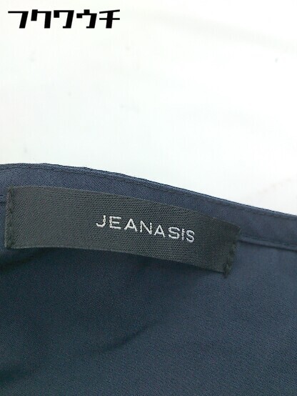 ◇ ◎ JEANASIS ジーナシス 紐付き 長袖 ロング ワンピース サイズF ネイビー系 レディース_画像4