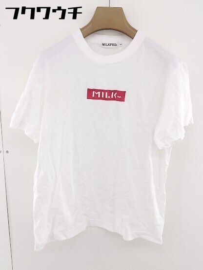 ◇ MILKFED. ミルクフェド プリント 半袖 Tシャツ カットソー サイズ S ホワイト レディース_画像1