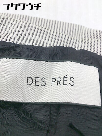 ◇ DES PRES デプレ ストライプ シングル 1B 長袖 テーラードジャケット サイズ36 アイボリー ブラウン レディース_画像4