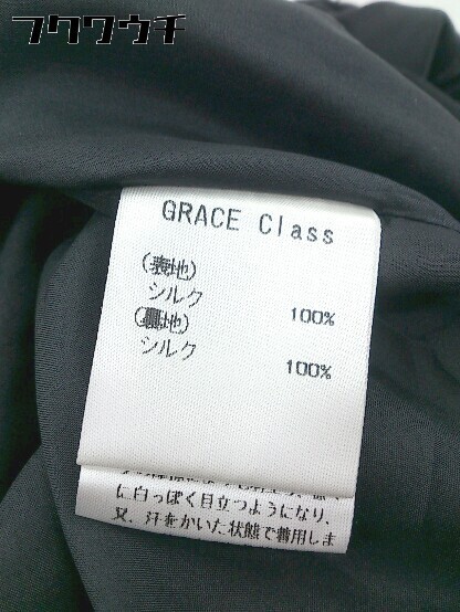 ◇ GRACE CLASS グレースクラス シルク100% ビーズ ノースリーブ 膝下丈 ワンピース サイズ36 ブラック レディース_画像5