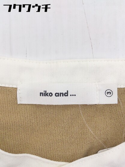 ◇ niko and … ニコアンド 長袖 膝下丈 ワンピース サイズ3 ベージュ ネイビー レディース_画像4
