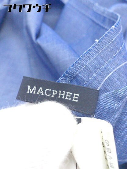 ◇ MACPHEE マカフィー TOMORROWLAND フレンチスリーブ 膝丈 ワンピース サイズ38 ブルー系 レディース_画像7