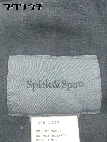 ◇ Spick & Span スピック＆スパン 1B シングル リネン100% 長袖 テーラード ジャケット サイズ38 ブラック系 レディース_画像4