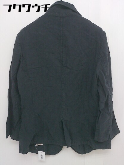 ◇ Spick & Span スピック＆スパン 1B シングル リネン100% 長袖 テーラード ジャケット サイズ38 ブラック系 レディースの画像3