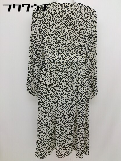 * MOUSSY Moussy леопардовый рисунок Leopard длинный рукав кардиган свободная домашняя одежда размер F слоновая кость оттенок черного женский 