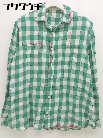 * Ne-net Ne-Net проверка рубашка с длинным рукавом размер 2 зеленый оттенок белого женский 