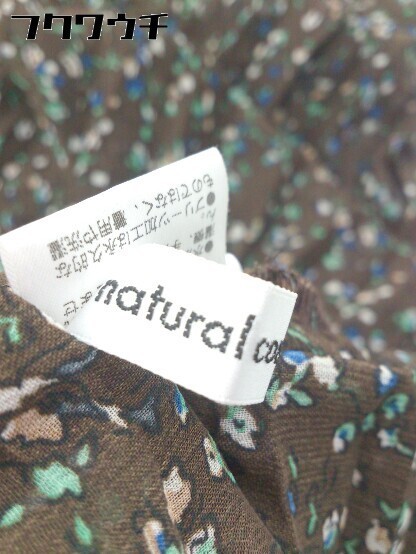 ◇ ◎ natural couture ナチュラルクチュール 総柄 ノースリーブ ロング プリーツ ワンピース サイズF ブラウン レディース_画像6