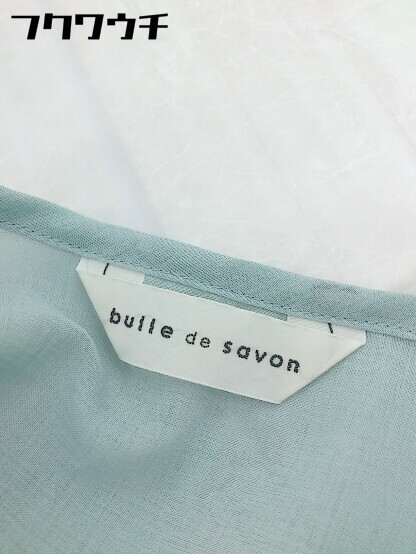 ◇ ◎ bulle de savon ビュル デ サボン フリル 半袖 膝丈 ワンピース サイズF ブルー レディース_画像5