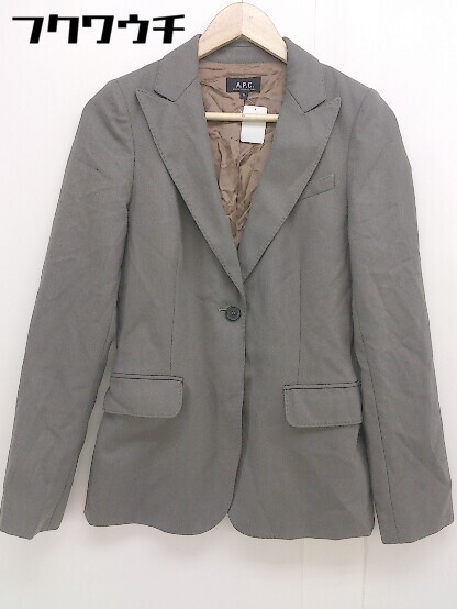 ◇ A.P.C. アーペーセー 長袖 テーラード ジャケット サイズ36 グレー レディース_画像2