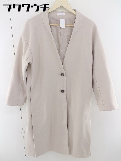 # OLIVE des OLIVE Olive des Olive stand-up collar long sleeve Chesterfield coat size M beige lady's 