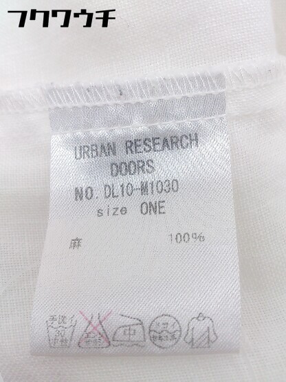 ◇ URBAN RESEARCH DOORS リネン100% Vネック フレンチスリーブ 半袖 ブラウス サイズ ONE ホワイト レディース_画像5