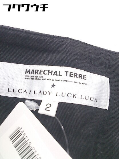 ◇ LUCA/LADY LUCK LUCA サイドジップ スリット 膝下丈 フレア スカート サイズ2 ブラック レディース_画像4