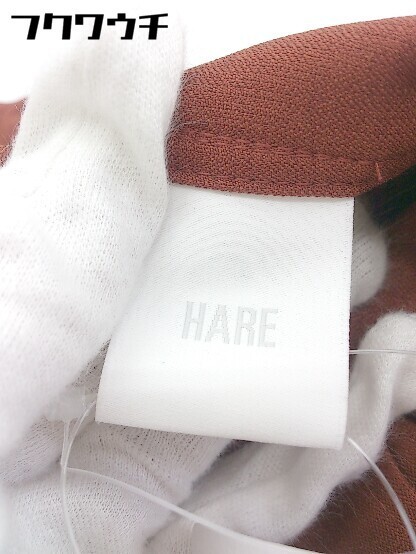 ◇ HARE ハレ ステッチ ジップアップ ロング フレア スカート サイズ F ブラウン レディース_画像4