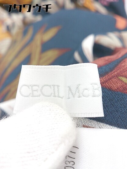 ◇ CECIL McBEE セシルマクビー 総柄 半袖 ロング ワンピース サイズM ネイビー マルチ レディース_画像4