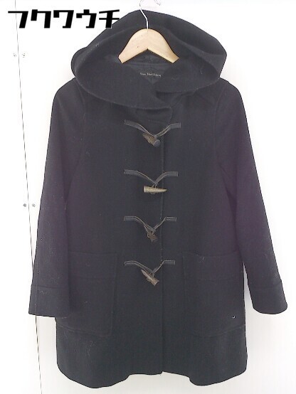 ■ green label relaxing UNITED ARROWS ウール 長袖 ダッフルコート サイズ 36 ブラック レディース_画像1